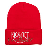 Kick Off Football Embroidered Long Beanie