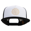 Linear Style Rose Embroidered Summer Foam Mesh Trucker Cap - Black OSFM