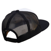 Linear Style Rose Embroidered Summer Foam Mesh Trucker Cap - Black OSFM