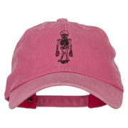 Skeleton Outline Embroidered Unstructured Cotton Cap