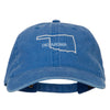 Oklahoma with Map Outline Embroidered Washed Cotton Twill Cap