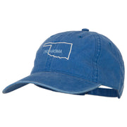 Oklahoma with Map Outline Embroidered Washed Cotton Twill Cap