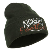 Kick Off Football Embroidered Long Beanie