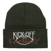 Kick Off Football Embroidered Long Beanie