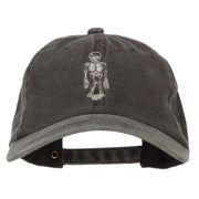 Skeleton Outline Embroidered Unstructured Cotton Cap