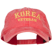 Korea Veteran Embroidered Washed Cap