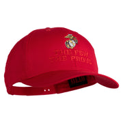 The Few The Proud US Marine Embroidered Solid Cotton Twill Pro Style Cap - Red OSFM