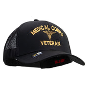 Licensed Medical Corps Veteran Embroidered Solid Cotton Twill Mesh Prostyle Cap - Black OSFM