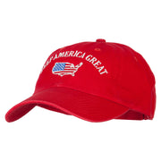 Keep America Great USA Flag Map Embroidered Low Profile Washed Cap