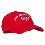 Keep America Great USA Flag Map Embroidered Low Profile Washed Cap