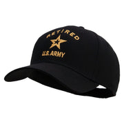 Licensed U.S. Army Retired Military Embroiderd Low Profile Cap - Black OSFM