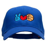 Peace Love Backetball Embroidered Low Profile Cap