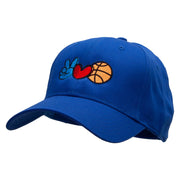 Peace Love Backetball Embroidered Low Profile Cap