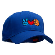 Peace Love Backetball Embroidered Low Profile Cap