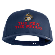 The Few The Proud US Marine Embroidered Solid Cotton Twill Pro Style Cap - Navy OSFM