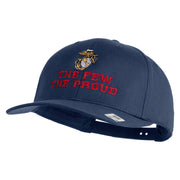 The Few The Proud US Marine Embroidered Solid Cotton Twill Pro Style Cap - Navy OSFM