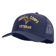 Licensed Medical Corps Veteran Embroidered Solid Cotton Twill Mesh Prostyle Cap - Navy OSFM