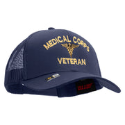 Licensed Medical Corps Veteran Embroidered Solid Cotton Twill Mesh Prostyle Cap - Navy OSFM