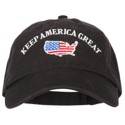 Keep America Great USA Flag Map Embroidered Low Profile Washed Cap