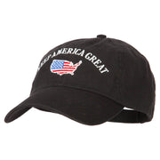 Keep America Great USA Flag Map Embroidered Low Profile Washed Cap