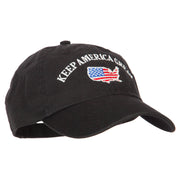 Keep America Great USA Flag Map Embroidered Low Profile Washed Cap