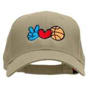 Peace Love Backetball Embroidered Low Profile Cap