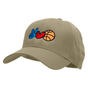 Peace Love Backetball Embroidered Low Profile Cap