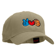 Peace Love Backetball Embroidered Low Profile Cap