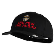The Few The Proud US Marine Embroidered Solid Cotton Twill Pro Style Cap - Black OSFM