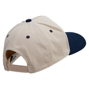 Cute Flowers Embroidered Premium Pro Style 5 Panels Cap - Navy-Stone OSFM