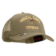 Licensed Medical Corps Veteran Embroidered Solid Cotton Twill Mesh Prostyle Cap - Khaki OSFM