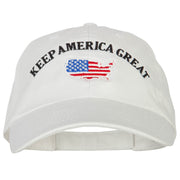 Keep America Great USA Flag Map Embroidered Low Profile Washed Cap