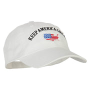 Keep America Great USA Flag Map Embroidered Low Profile Washed Cap