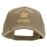 Licensed U.S. Army Retired Military Embroiderd Low Profile Cap - Khaki OSFM