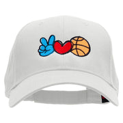 Peace Love Backetball Embroidered Low Profile Cap