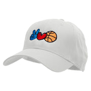 Peace Love Backetball Embroidered Low Profile Cap