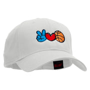 Peace Love Backetball Embroidered Low Profile Cap