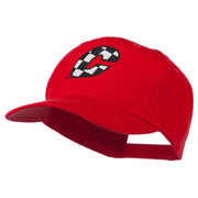 Checkered Flag Alphabet Embroidered Red High Profile Cap