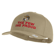 The Few The Proud US Marine Embroidered Solid Cotton Twill Pro Style Cap - Khaki OSFM