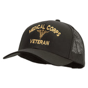 Licensed Medical Corps Veteran Embroidered Solid Cotton Twill Mesh Prostyle Cap - Charcoal OSFM