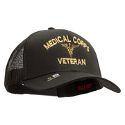Licensed Medical Corps Veteran Embroidered Solid Cotton Twill Mesh Prostyle Cap - Charcoal OSFM