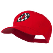 Checkered Flag Alphabet Embroidered Red High Profile Cap