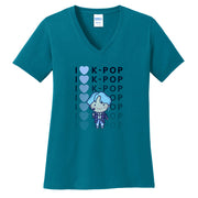 K Pop Love Graphic Design Lady's V-Neck