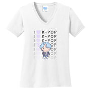 K Pop Love Graphic Design Lady's V-Neck