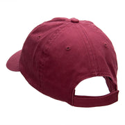 Sleepy Moon Outline Embroidered Unstructured Cotton Twill Cap