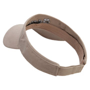 Plumeria Flowers Embroidered Brushed Bull Denim Sun Visor - Khaki OSFM