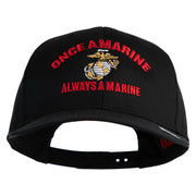 Once A Marine Always A Marine Embroidered Solid Cotton Twill Pro Style Cap - Black OSFM