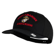 Once A Marine Always A Marine Embroidered Solid Cotton Twill Pro Style Cap - Black OSFM