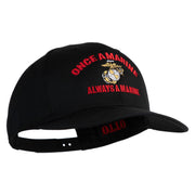 Once A Marine Always A Marine Embroidered Solid Cotton Twill Pro Style Cap - Black OSFM