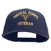 Licensed Medical Corps Veteran Embroidered Solid Cotton Twill Pro Style Cap - Navy OSFM